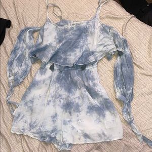 American Eagle Romper + off the shoulder sleeves